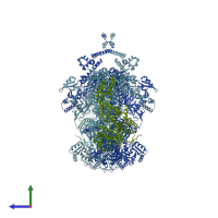 PDB entry 6g2d coloured by chain, side view.