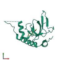 PDB entry 6g2f coloured by chain, front view.