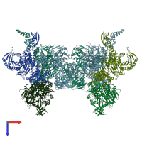 PDB entry 6g2h coloured by chain, top view.
