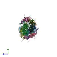 PDB entry 6g2t coloured by chain, side view.