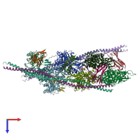 PDB entry 6g2t coloured by chain, top view.