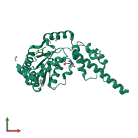 PDB entry 6g2v coloured by chain, front view.