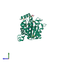 PDB entry 6g2z coloured by chain, side view.