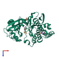 PDB entry 6g34 coloured by chain, top view.