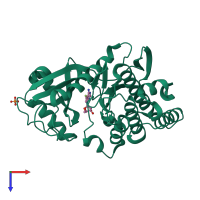 PDB entry 6g37 coloured by chain, top view.