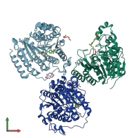 PDB entry 6g3o coloured by chain, front view.