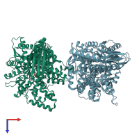 PDB entry 6g3u coloured by chain, top view.