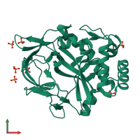 PDB entry 6g49 coloured by chain, front view.