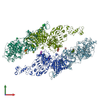 PDB entry 6g4g coloured by chain, front view.
