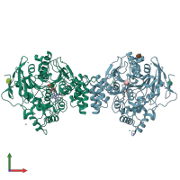 PDB entry 6g4o coloured by chain, front view.