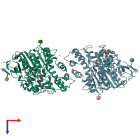 PDB entry 6g4o coloured by chain, top view.