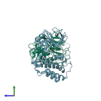 PDB entry 6g4z coloured by chain, side view.