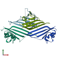 PDB entry 6g57 coloured by chain, front view.