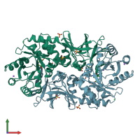 PDB entry 6g59 coloured by chain, front view.