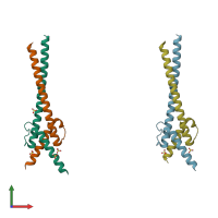 PDB entry 6g6j coloured by chain, front view.
