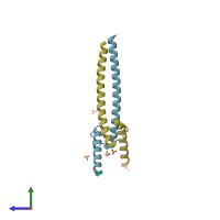 PDB entry 6g6j coloured by chain, side view.