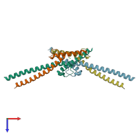 PDB entry 6g6k coloured by chain, top view.