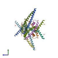 PDB entry 6g6l coloured by chain, side view.