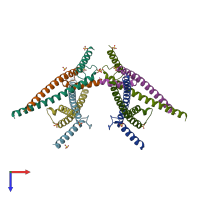 PDB entry 6g6l coloured by chain, top view.