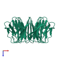 Monomeric assembly 3 of PDB entry 6g6n coloured by chemically distinct molecules, top view.