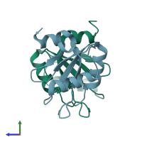 PDB entry 6g6s coloured by chain, side view.