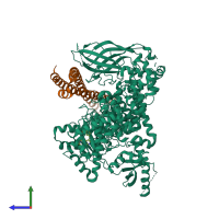 PDB entry 6g6w coloured by chain, side view.