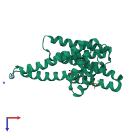 PDB entry 6g6x coloured by chain, top view.