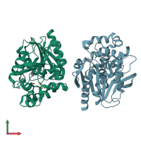 PDB entry 6g75 coloured by chain, front view.