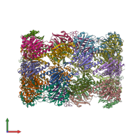 PDB entry 6g7f coloured by chain, front view.
