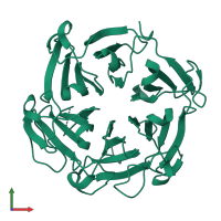 PDB entry 6g7w coloured by chain, front view.