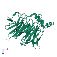 PDB entry 6g82 coloured by chain, top view.