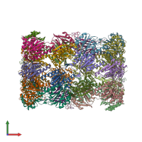 PDB entry 6g8n coloured by chain, front view.