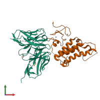 PDB entry 6g8r coloured by chain, front view.