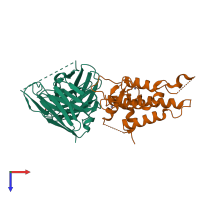 PDB entry 6g8r coloured by chain, top view.