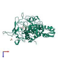 PDB entry 6g8v coloured by chain, top view.