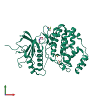 PDB entry 6g91 coloured by chain, front view.