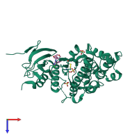 PDB entry 6g9a coloured by chain, top view.