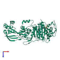 PDB entry 6g9f coloured by chain, top view.