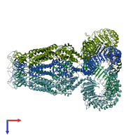 PDB entry 6g9l coloured by chain, top view.