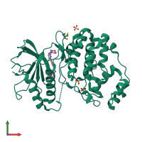 PDB entry 6g9m coloured by chain, front view.