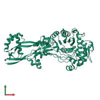 PDB entry 6g9p coloured by chain, front view.