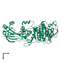 PDB entry 6g9p coloured by chain, top view.