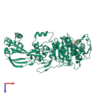 PDB entry 6g9s coloured by chain, top view.
