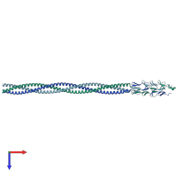 PDB entry 6gap coloured by chain, top view.