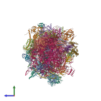 PDB entry 6gb2 coloured by chain, side view.