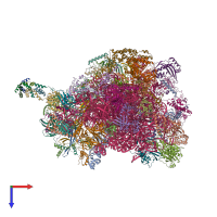 PDB entry 6gb2 coloured by chain, top view.