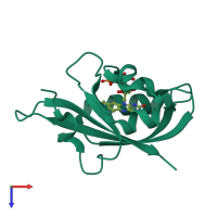 PDB entry 6gbv coloured by chain, top view.