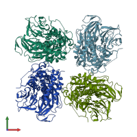 PDB entry 6gc1 coloured by chain, front view.