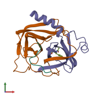 PDB entry 6gch coloured by chain, front view.