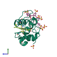 PDB entry 6gd6 coloured by chain, side view.